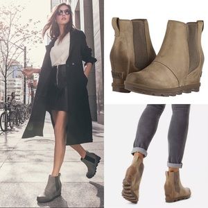 Sorel Chelsea Green Wedge Boot 6.5